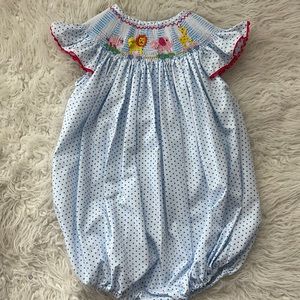 Smockingbird- Smocked embroidery Bubble Romper